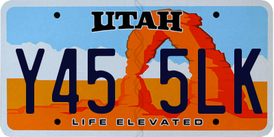 UT license plate Y455LK
