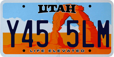 UT license plate Y455LM