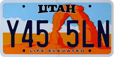 UT license plate Y455LN