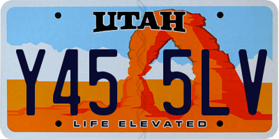 UT license plate Y455LV