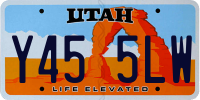 UT license plate Y455LW