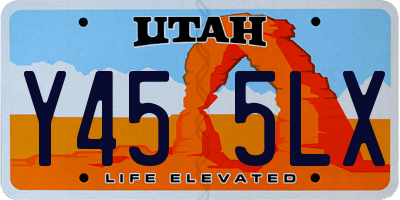 UT license plate Y455LX