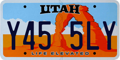 UT license plate Y455LY