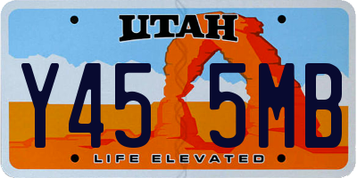 UT license plate Y455MB