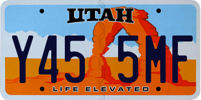 UT license plate Y455MF
