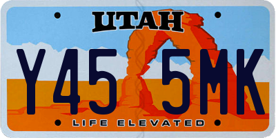 UT license plate Y455MK