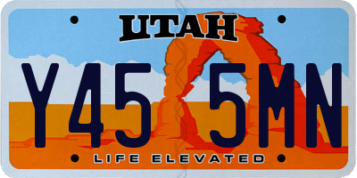 UT license plate Y455MN