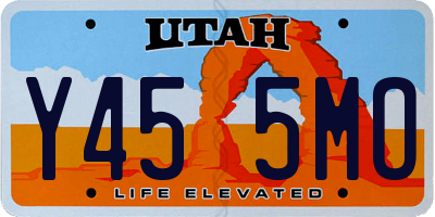 UT license plate Y455MO
