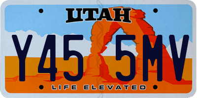 UT license plate Y455MV