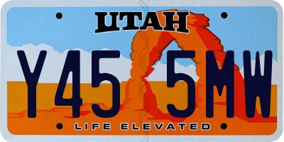 UT license plate Y455MW