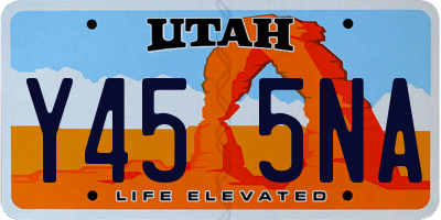 UT license plate Y455NA