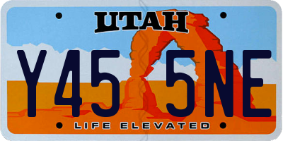 UT license plate Y455NE