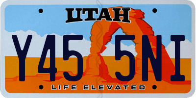 UT license plate Y455NI