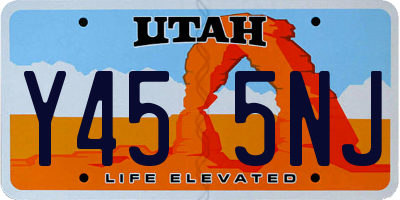 UT license plate Y455NJ