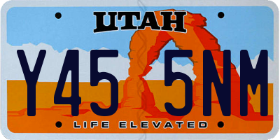 UT license plate Y455NM