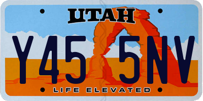 UT license plate Y455NV