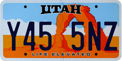 UT license plate Y455NZ
