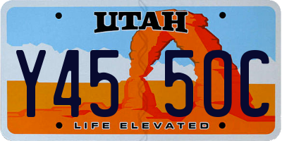 UT license plate Y455OC