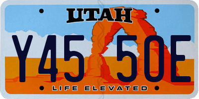 UT license plate Y455OE