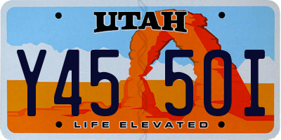 UT license plate Y455OI