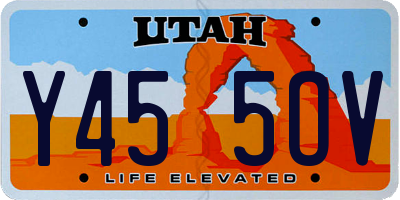 UT license plate Y455OV