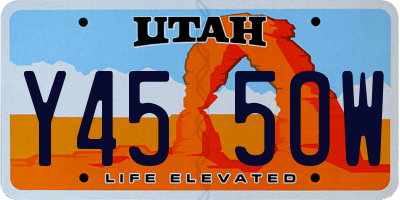 UT license plate Y455OW