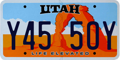 UT license plate Y455OY
