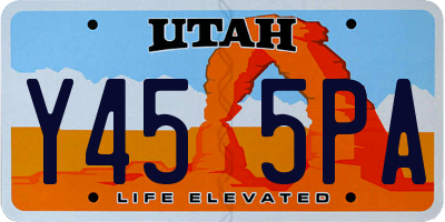 UT license plate Y455PA