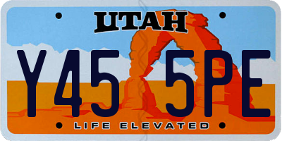 UT license plate Y455PE