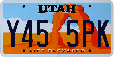 UT license plate Y455PK