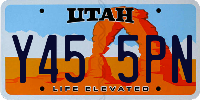 UT license plate Y455PN