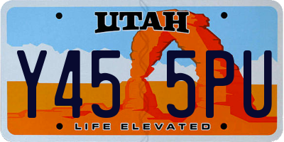 UT license plate Y455PU
