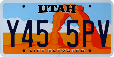 UT license plate Y455PV