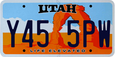 UT license plate Y455PW