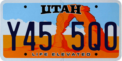 UT license plate Y455QO
