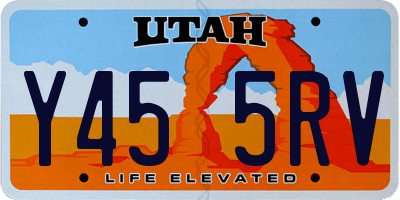 UT license plate Y455RV