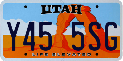 UT license plate Y455SG