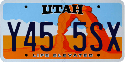 UT license plate Y455SX