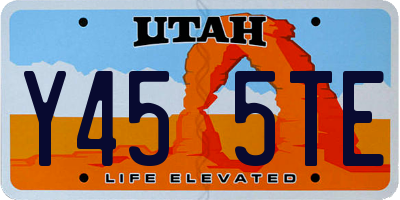 UT license plate Y455TE