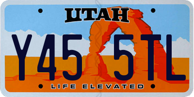 UT license plate Y455TL