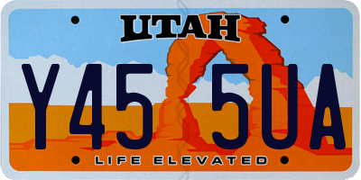 UT license plate Y455UA