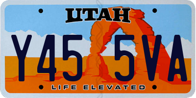 UT license plate Y455VA