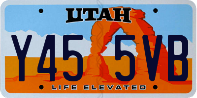 UT license plate Y455VB