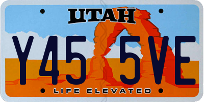 UT license plate Y455VE
