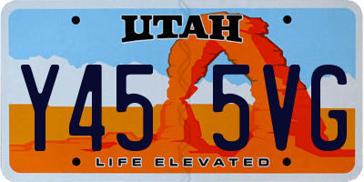 UT license plate Y455VG