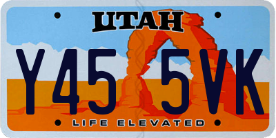 UT license plate Y455VK