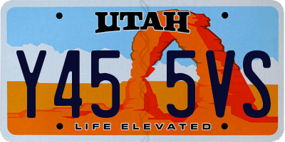 UT license plate Y455VS