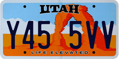 UT license plate Y455VV
