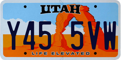 UT license plate Y455VW
