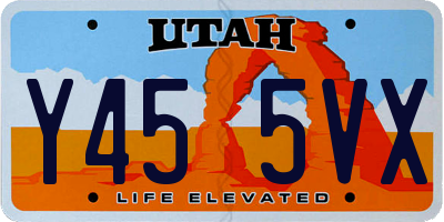UT license plate Y455VX